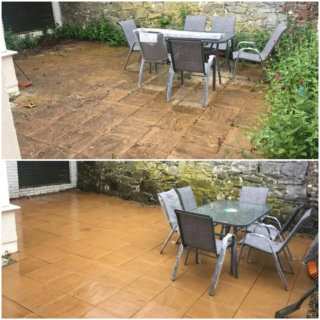 Patio Before and After Cleaning